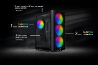 GAMEBOOSTER CASTLE A651B 600w APFC USB 3.0 Mesh 4*Rainbow Fanlı Mid-T ATX Gaming Siyah Kasa